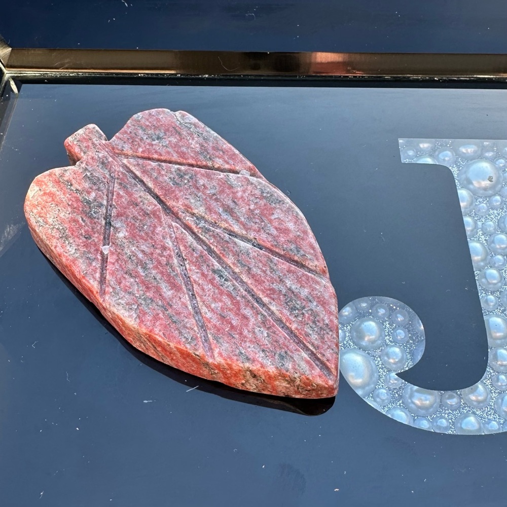 Brecciated Jasper Natural Crystal Leaf Carving